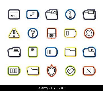Icônes contour design fin et plat, ligne moderne style de trait Illustration de Vecteur