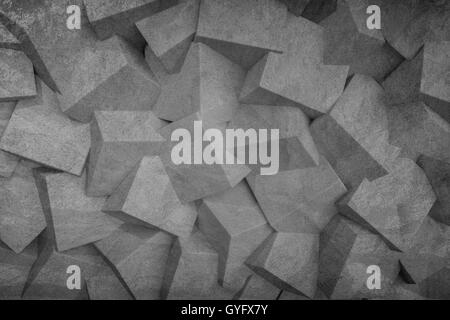 Mur de béton avec glaçons,3d render Banque D'Images