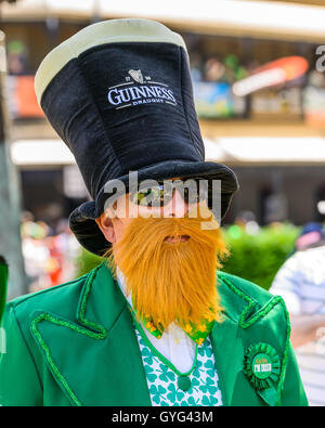 L'homme habillé en lutin pour la Saint Patrick Banque D'Images