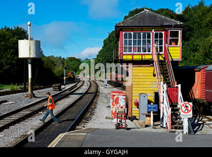 Saint-cergue station de chemin de fer, sur l'Embsay et Saint-cergue Steam Railway, North Yorkshire, England UK Banque D'Images