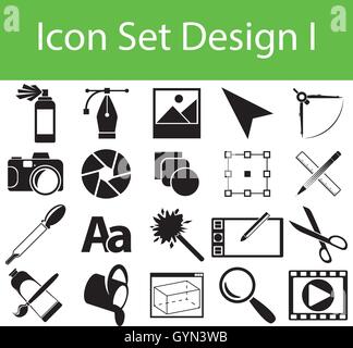 Icon Set Design I avec 20 icônes pour l'utilisation créative en design graphique Illustration de Vecteur