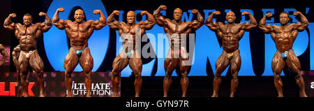 Las Vegas, Nevada, USA. 17 Sep, 2016. Les culturistes en compétition dans le concours de M. Olympia Joe Weider's Olympia lors de la mise en forme et la performance de semaine. © Brian Cahn/ZUMA/Alamy Fil Live News Banque D'Images