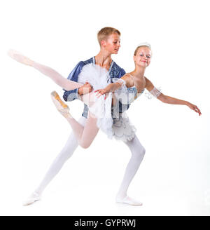 Couple de danseurs de ballet posing Banque D'Images