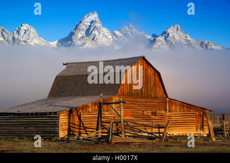 Mormon Row, Ranch, Wyoming, USA, Grand Teton National Park Banque D'Images