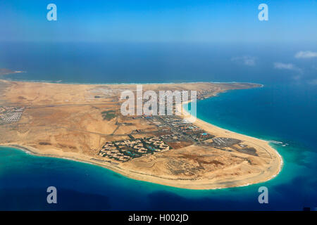 Île de Sal avec la Ville Santa Maria, l'image aérienne, Cap Vert, Sal Banque D'Images