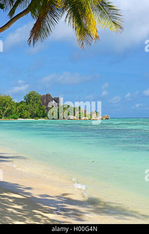 Plage de rêve Anse La Reunion, les Seychelles, La Digue Banque D'Images