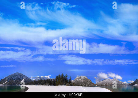 Paysage d'hiver au Tyrol, Autriche, Plansee Banque D'Images
