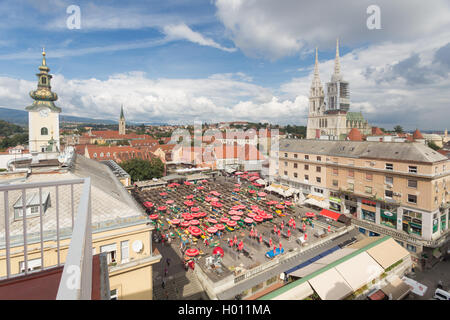 Marché Dolac à Zagreb, Croatie Banque D'Images