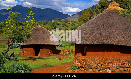 Abris à l'barrage Katse, Afrique du Sud, Lesotho Banque D'Images