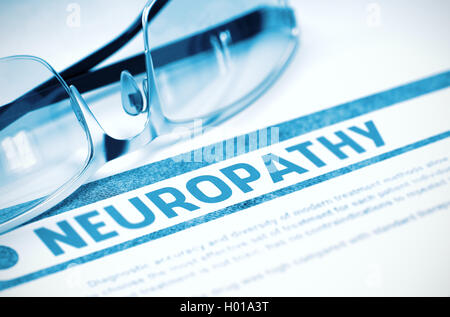 Le diagnostic - La neuropathie. Concept de la médecine. 3D Illustration. Banque D'Images