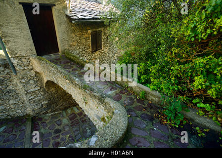 Détail dans la vieille ville, France, Alpes Maritimes, Saorge Village Banque D'Images
