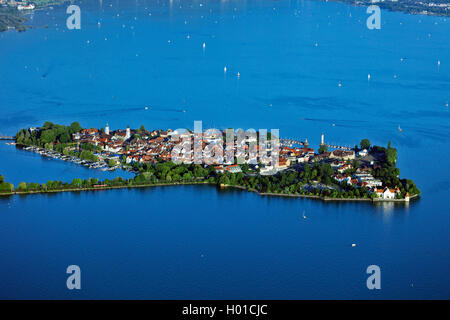 Dans l'île de Lindau Bodensee, 20.07.2016, vue aérienne, l'Allemagne, Bade-Wurtemberg Banque D'Images