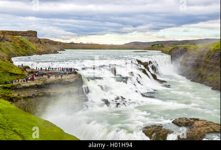 Cascade de Gullfoss dans le canyon de la rivière Hvita - Islande Banque D'Images