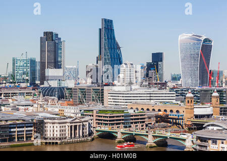 L'Angleterre, Londres, La Tamise et la ville de Londres Banque D'Images