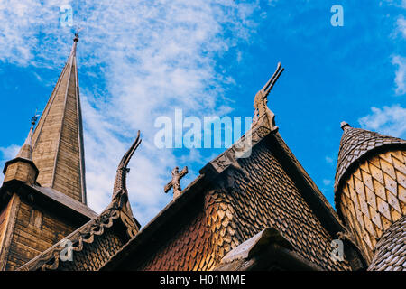 Église, Oppland Lom , Norvège Banque D'Images