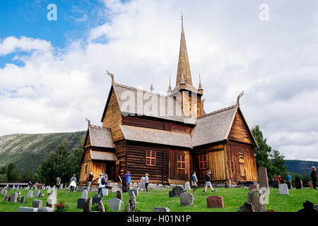 Église, Oppland Lom , Norvège Banque D'Images