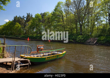 Ferry Bockholt sur la rivière Ems, l'Allemagne, en Rhénanie du Nord-Westphalie, région de Münster, Rheine Banque D'Images