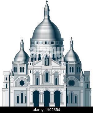 La basilique du Sacré Coeur sacré en France - 2 Illustration de Vecteur