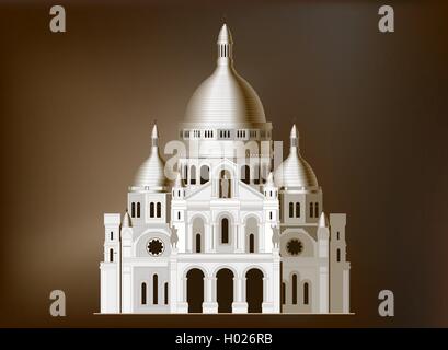 La basilique du Sacré Coeur sacré en France - 4 Illustration de Vecteur