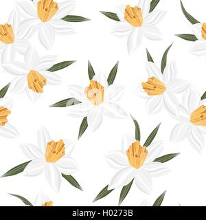 Seamless vector background pattern fleur jonquille Illustration de Vecteur