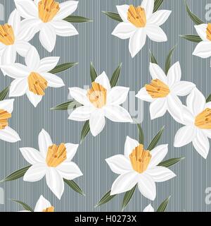 Seamless vector background pattern fleur jonquille Illustration de Vecteur