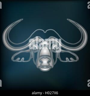 Portrait, bull argent signe zodiacal taureau Illustration de Vecteur