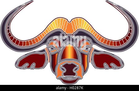 Portrait bull lumineux, signe zodiacal taureau Illustration de Vecteur