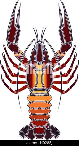 La langouste lumineux, signe zodiacal Cancer Illustration de Vecteur