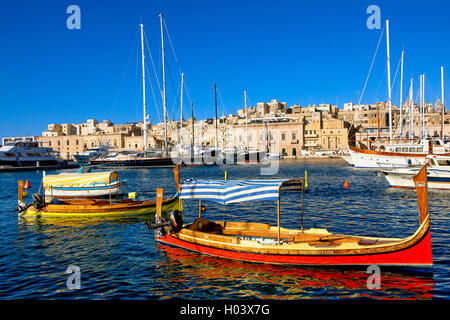 Vittoriosa Harbour à La Valette, Malte Banque D'Images