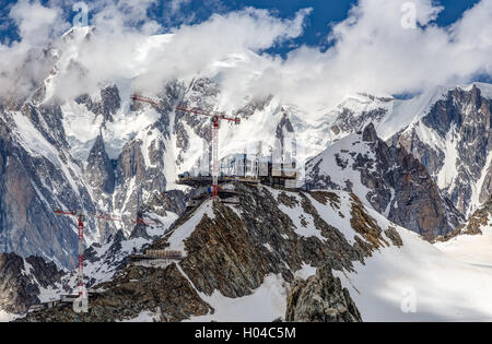 Mont Blanc, Courmayeur, nouvelle construction du téléphérique Banque D'Images