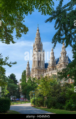 Vienne, Autriche. Le Neues Rathaus (Nouvelle Mairie) du Rathaus Park Banque D'Images