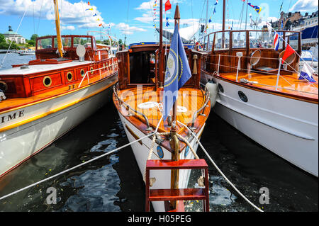 Suède, Stockholm. Bateaux anciens combattants à Stockholm. Banque D'Images