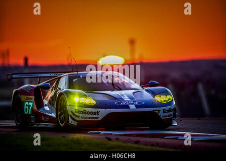 18.09.2016. Circuit of the Americas, Austin, Texas, États-Unis. WEC 6 heures course Endureance. # 67 L'équipe de Chip Ganassi Ford UK (USA) FORD GT LMGTE PRO MARINO FRANCHITTI (GBR) Andy Priaulx (GBR) HARRY ZECH (GBR) Banque D'Images