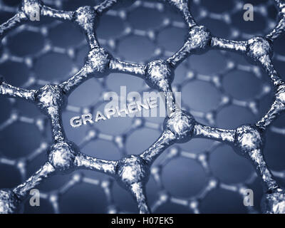 La structure des feuilles de graphène , la nanotechnologie Banque D'Images