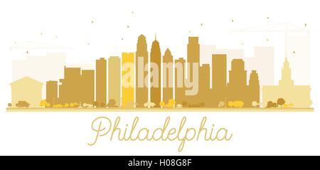 Philadelphia City skyline silhouette d'or. Vector illustration. Concept simple pour le tourisme présentation, bannière, un placard Illustration de Vecteur