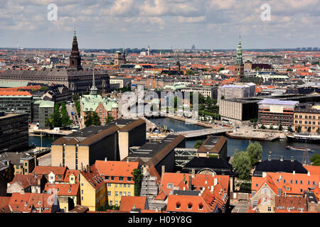 Vue depuis la tour de l'Église luthérienne du Rédempteur, l'église de Notre Sauveur, Copenhague, centre historique, Copenhague Banque D'Images