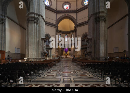 Cathédrale de Santa Maria del Fiore, l'intérieur, Florence, Toscane, Italie Banque D'Images