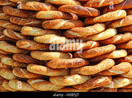 Simit - bagels traditionnel turc Banque D'Images