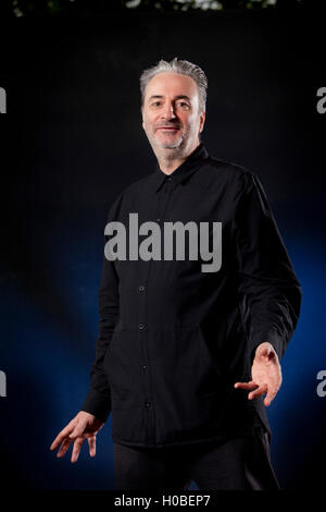 Paul Morley, la musique anglaise, journaliste et présentateur de télévision, à l'Edinburgh International Book Festival. Edimbourg, Ecosse. 25 août 2016 Banque D'Images