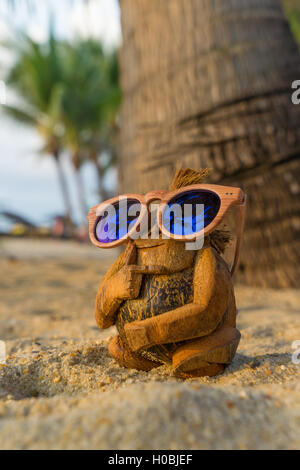 Coconut monkey sur la plage en Thaïlande Banque D'Images