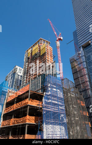 Les chantiers de construction de gratte-ciel d'Hudson, NEW YORK, USA Site Banque D'Images