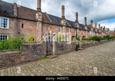 Cottages at vicaires près de Wells dans le Somerset Banque D'Images