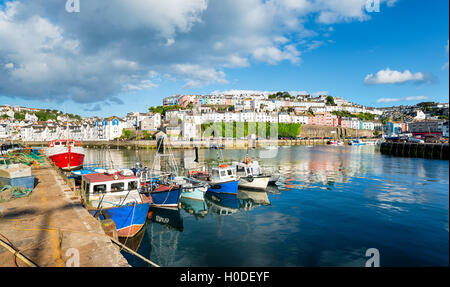 Bateaux de pêche dans la ville pittoresque de Brixham, sur la côte sud du Devon Banque D'Images