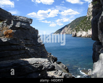 Vue de la côte et la mer autour de la Spezia, ligurie, italie Banque D'Images