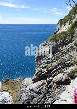 Vue de la côte et la mer autour de la Spezia, ligurie, italie Banque D'Images