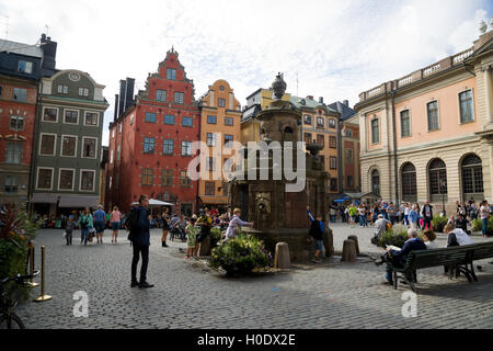 Stortorget, Gamla Stan, Stockholm, Suède. Banque D'Images