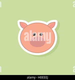 Mignon de porc visage Illustration de Vecteur
