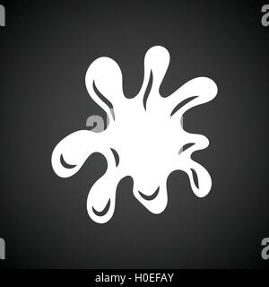 Blot peinture icône. Fond noir avec blanc. Vector illustration. Illustration de Vecteur