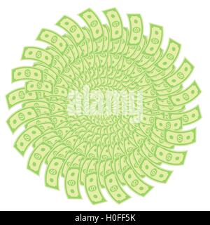 Dollars de papier. Les billets américains. Devises US Illustration de Vecteur