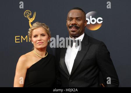 Los Angeles, CA, USA. 18 Sep, 2016. Kim Dickens, Colman Domingo aux arrivées annuelles pour la 68e Primetime Emmy Awards 2016 - Arrivées 3, Microsoft Theatre, Los Angeles, CA Septembre 18, 2016. © Priscille Grant/Everett Collection/Alamy Live News Banque D'Images